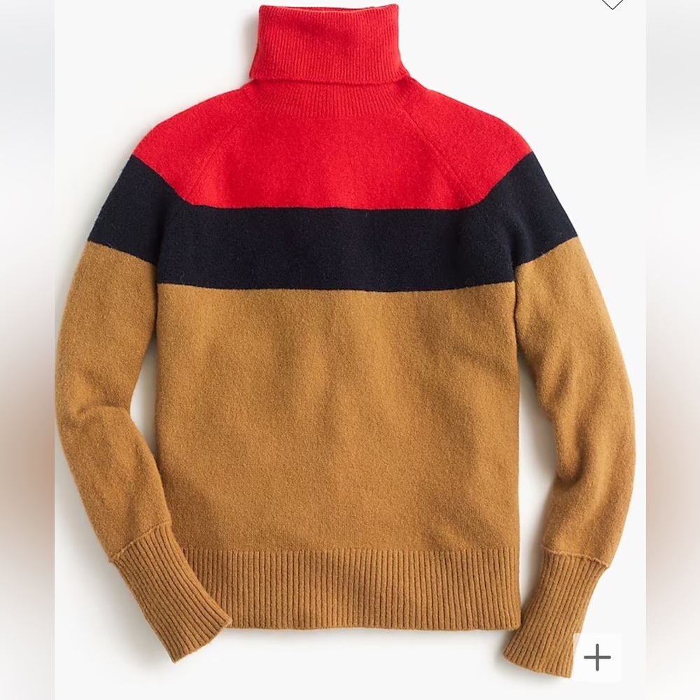 J. Crew Colorblock turtleneck sweater in Supersoft yarn